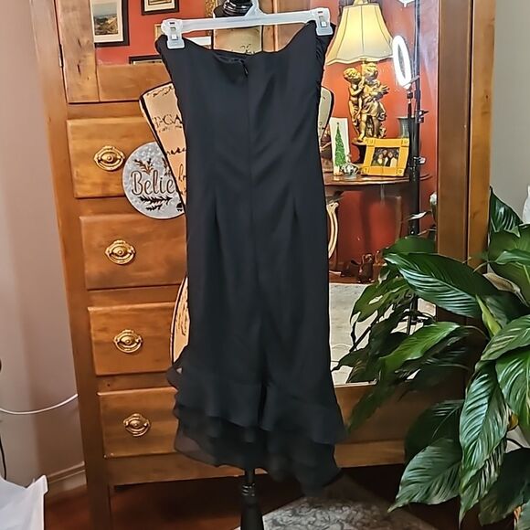 Cache Strapless Black Midi Cocktail dress size 4 - Picture 6 of 13